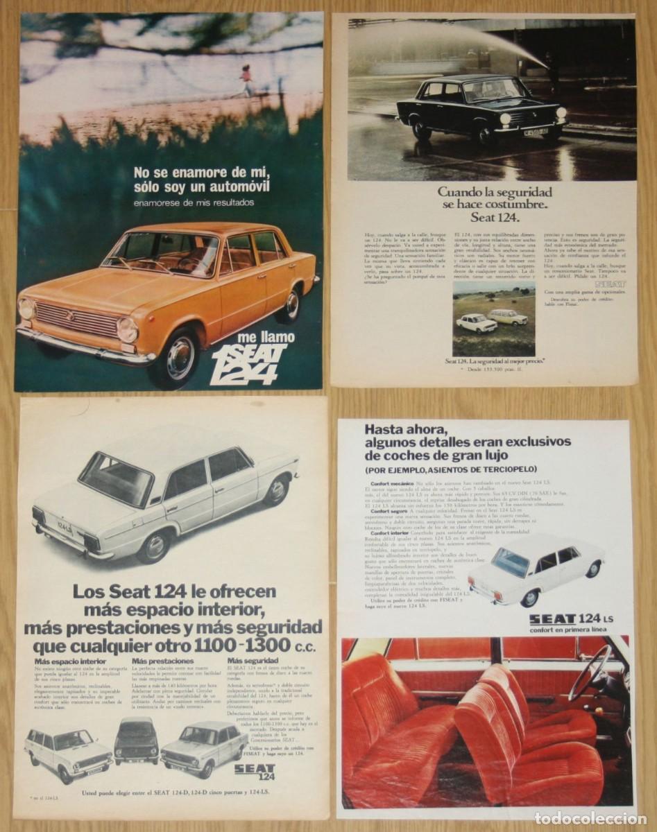 Carros e motociclos: SEAT 124 CAR 4x Anuncios Original 1970s Spain Promo Adverts Ads Publicidad Coche