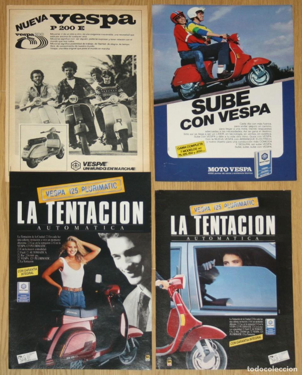 Carros e motociclos: VESPA 4x Anuncios 1970s/1990s Original Spain Promo Adverts Ads Publicidad Moto