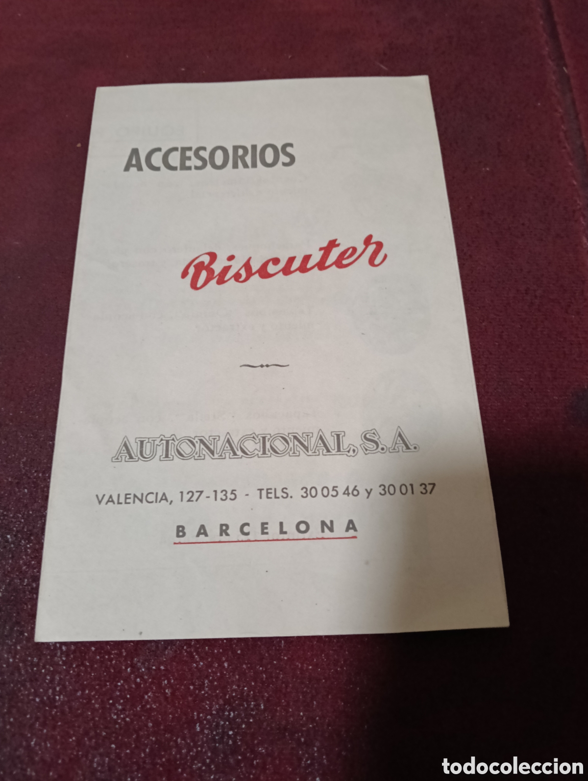Coches y motocicletas: Folleto publicitario accesorios biscuter