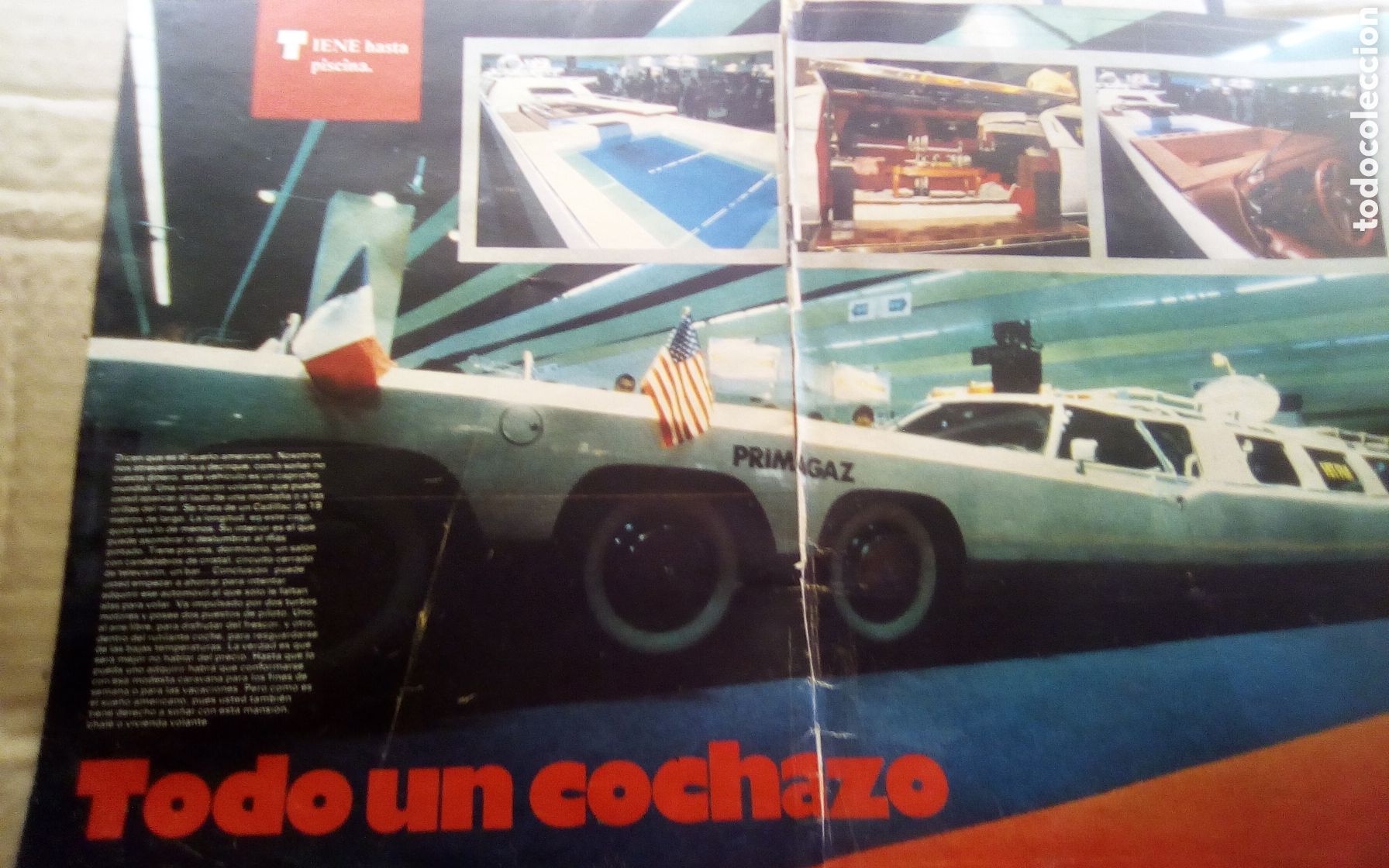 Coches y motocicletas: Publicidad Cadillac Primagaz, de 18 metros, equipado con hasta piscina. Revista as semanal, 1986.
