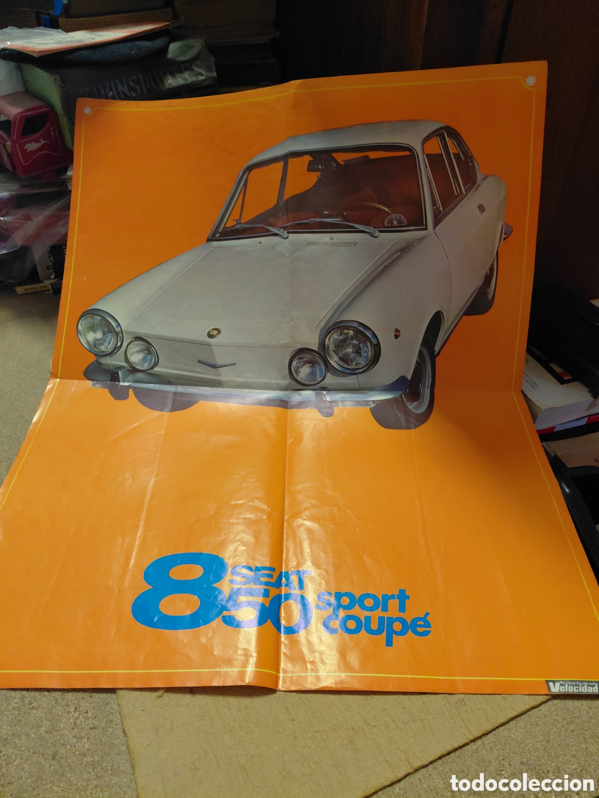 Carros e motociclos: CARTEL PUBLICITARIO SEAT 850 COUPE.PROCEDE DE LA ANTIGUA REVISTA VELOCIDAD