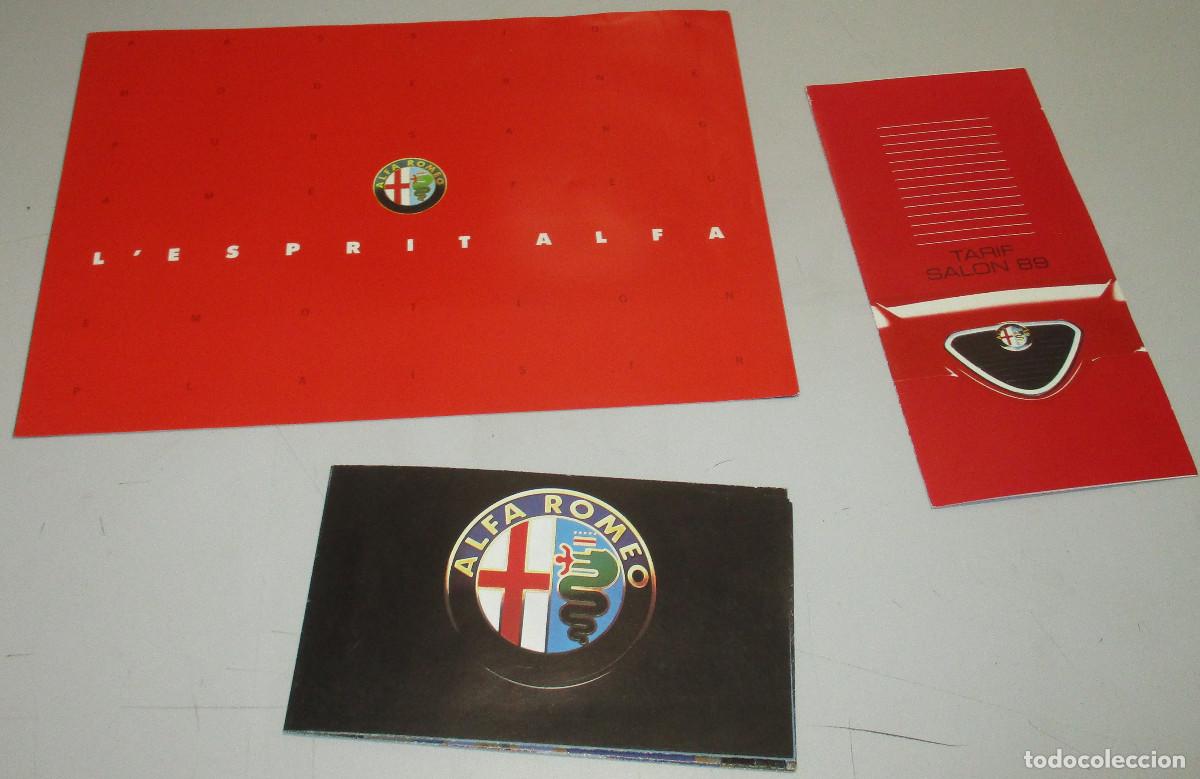 Coches y motocicletas: Cat&aacute;logos desplegables Alfa Romeo 33, 75, Sprint, 164, Giulietta, Spider, 90, GTV, tarifa 1989