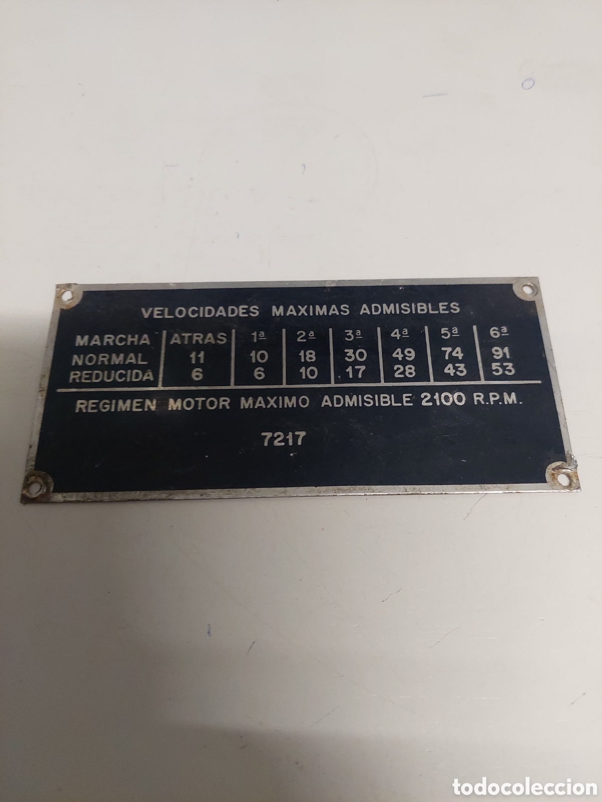 Automobili e Motociclette: PLACA CAMIONES VELOCIDAD MAXIMAS ADMISIBLED 7217