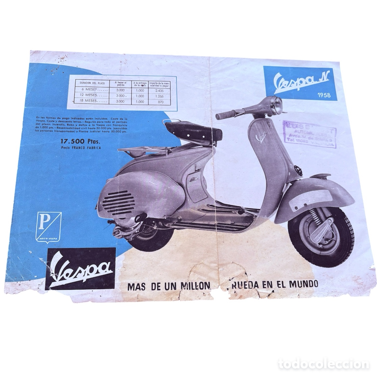 Autos und Motorr&auml;der: Cat&aacute;logo Vespa N 125 de 1958