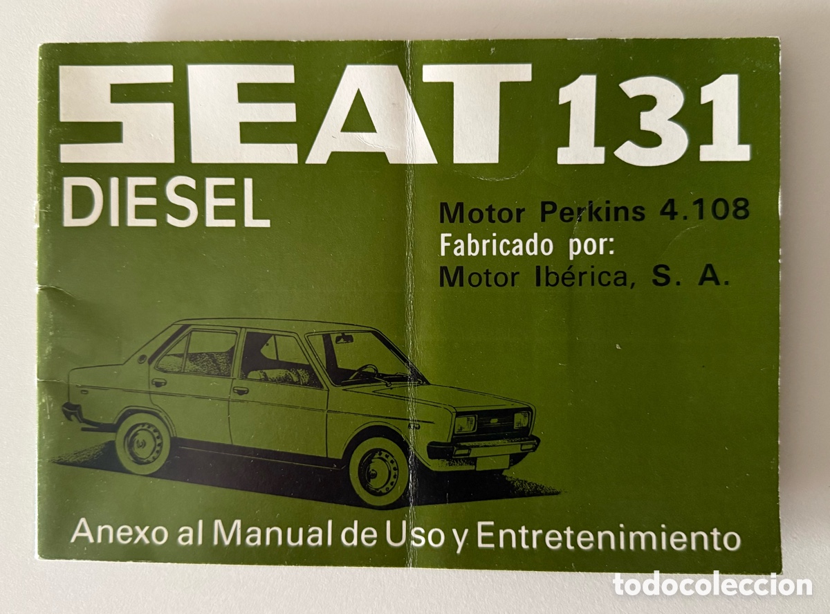 Coches y motocicletas: Manual original SEAT 131 Diesel Motor Perkins 4.108 + Fe de erratas (&Eacute;poca)