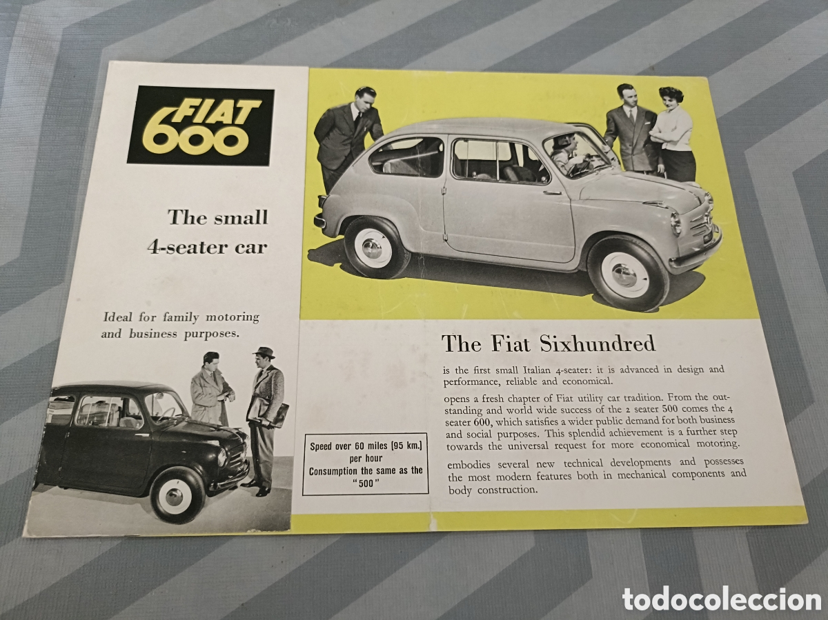 Automobili e Motociclette: Cat&aacute;logo original del FIAT 600 de 1955 en ingl&eacute;s