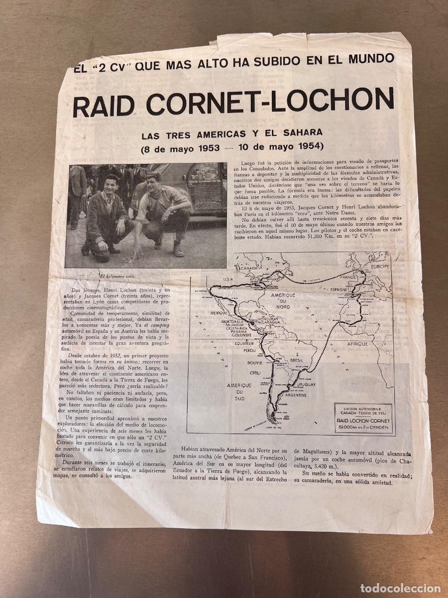 Coches y motocicletas: CITROEN 2 CV RAID CORNET-LOCHON 1953-54 PUBLICADO POR CITROEN S.A. EN 1954