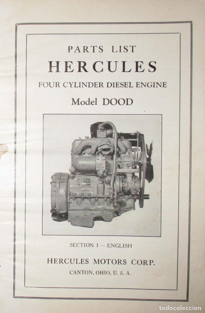 Coches y motocicletas: CAT&Aacute;LOGO DE RECAMBIOS DEL MOTOR H&Eacute;RCULES DIESEL MODELO DOOD PARA CHASIS FORD. ORIGINAL DE 1946.