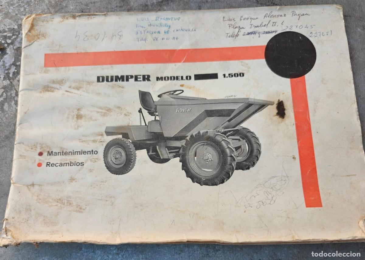 Coches y motocicletas: MANUAL INSTRUCCIONES DUMPER 1500 GUTHELFER, S.A. - REUS