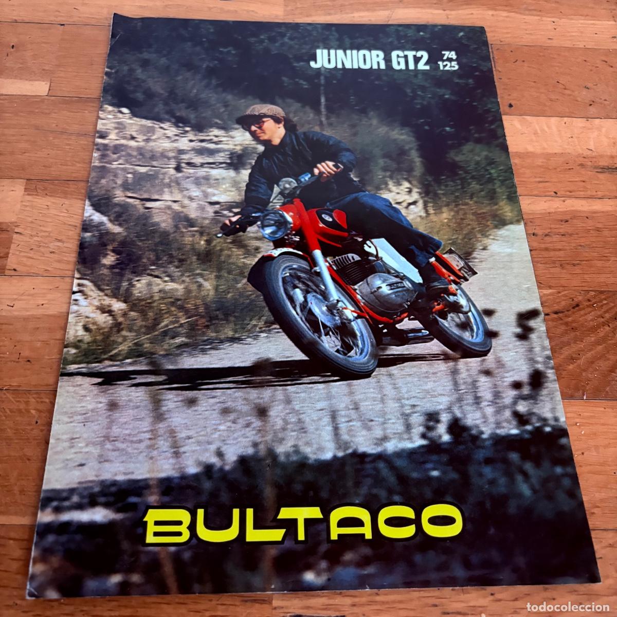 Coches y motocicletas: Cat&aacute;logo folleto publicidad original bultaco junior 74 125 de 1974