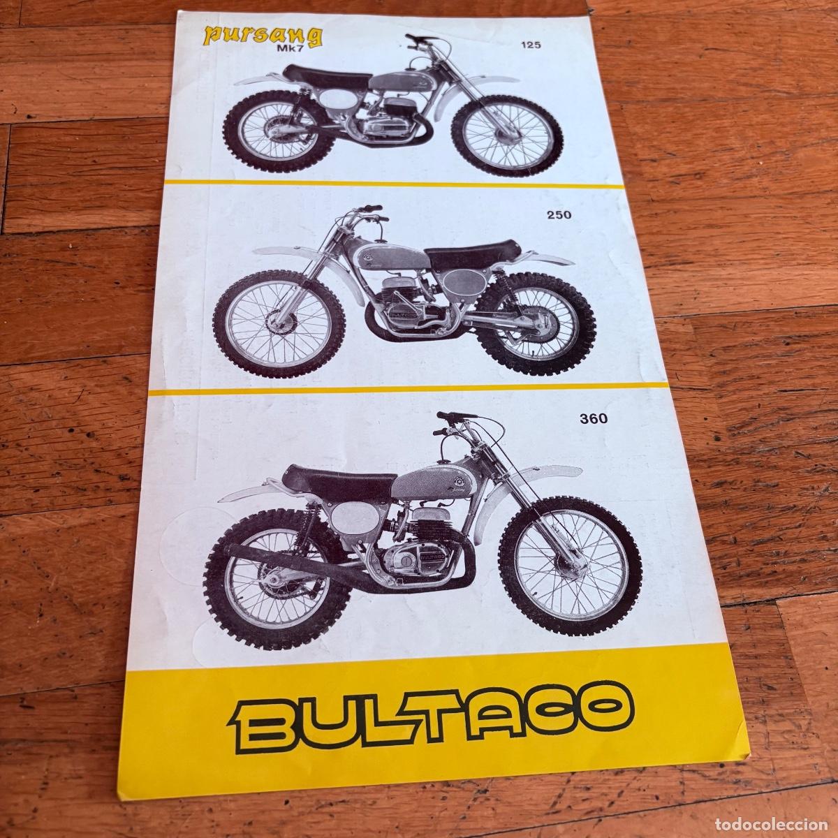Coches y motocicletas: Cat&aacute;logo folleto publicidad original bultaco pursang mk 7 125 250 360 de 1974
