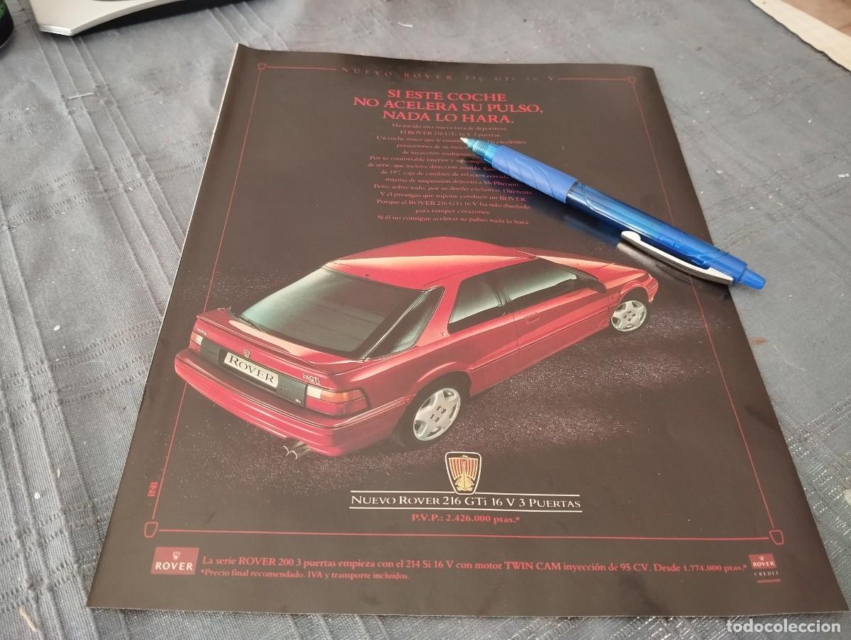 Coches y motocicletas: COCHE ROVER 216 GTi 16v 3 PUERTAS ANUNCIO PUBLICIDAD REVISTA 1991 BONITO PARA ENMARCAR