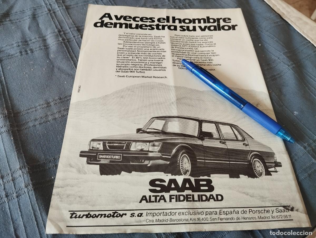 Coches y motocicletas: COCHE SAAB 900 TURBO ANUNCIO PUBLICIDAD REVISTA