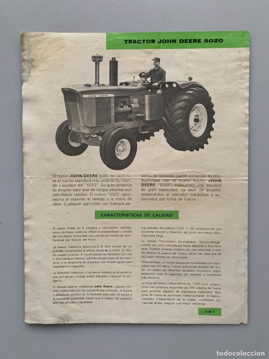 Coches y motocicletas: John Deere Catalogo Tractor 520 Maquinaria Agricola Vintage 1960s