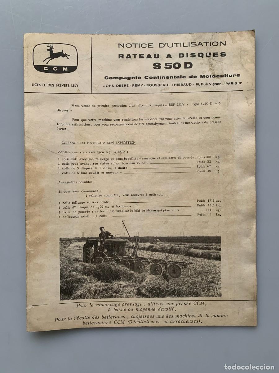 Coches y motocicletas: John Deere CCM Manual Rastrillo Discos S50D Maquinaria Agricola Vintage 60s