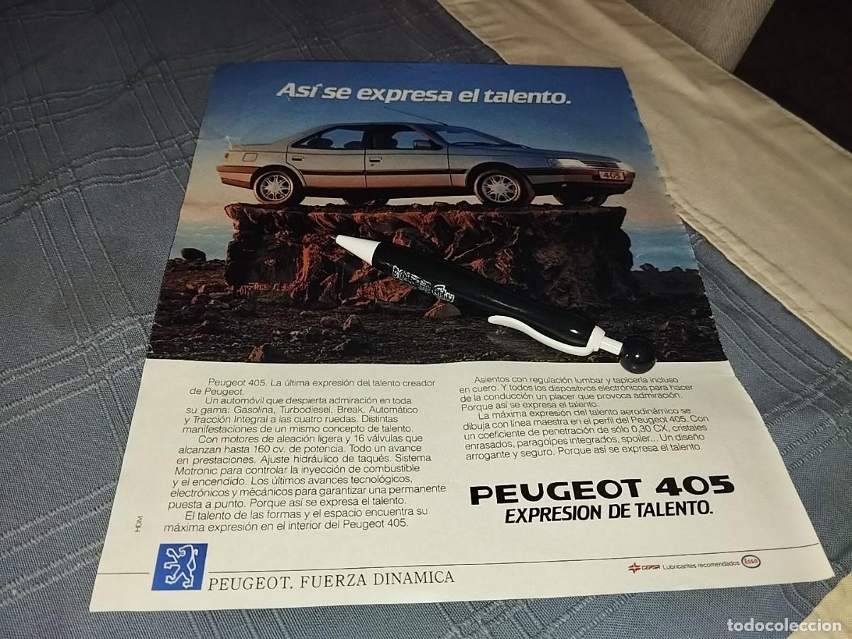 Coches y motocicletas: COCHE PEUGEOT 405 ANUNCIO PUBLICIDAD REVISTA 1989 BONITO PARA ENMARCAR