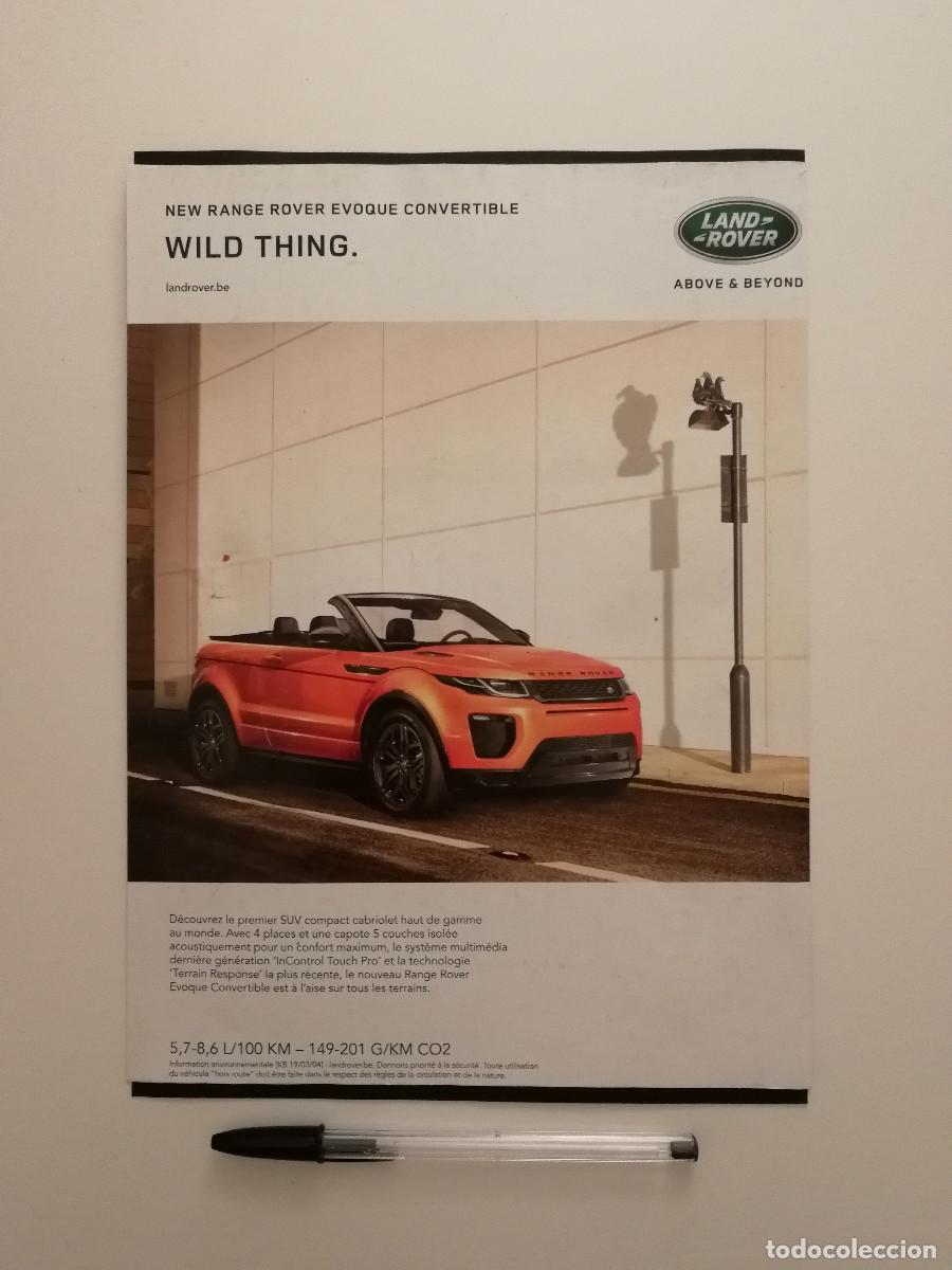 Coches y motocicletas: ANUNCIO ACARTONADO -A4- RANGE ROVER EVOQUE - COCHE - PUBLICIDAD LAMINA