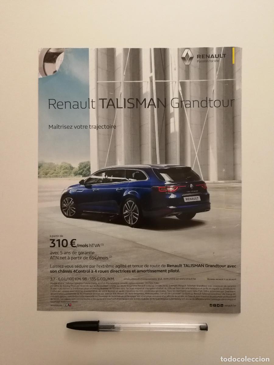 Coches y motocicletas: ANUNCIO ACARTONADO -A4- RENAULT TALISMAN GRANDTOUR - COCHE - PUBLICIDAD LAMINA