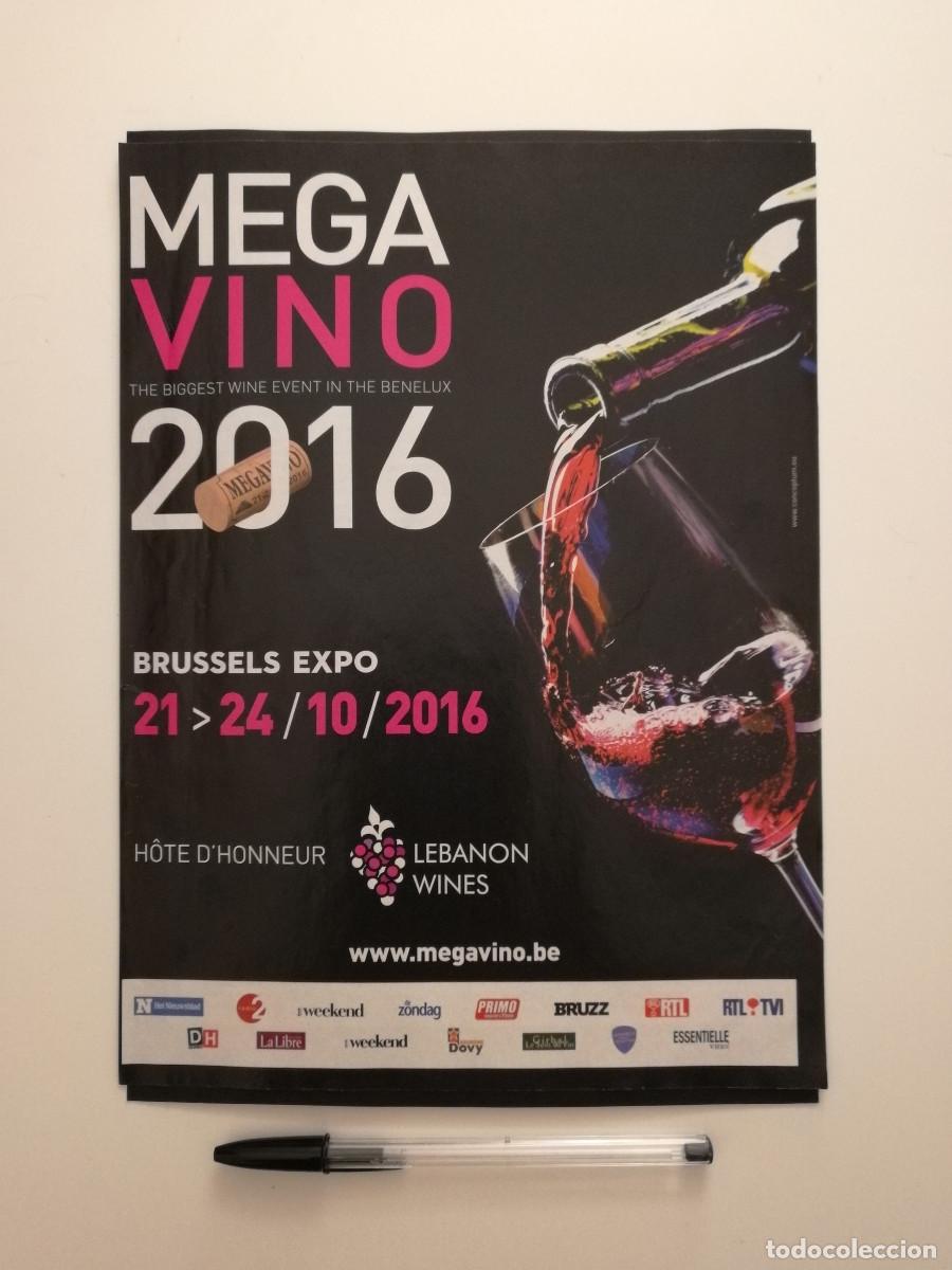 Coches y motocicletas: ANUNCIO ACARTONADO -A4- MEGAVINO 2016 BRUSSELS BENELUX - VINO - PUBLICIDAD LAMINA