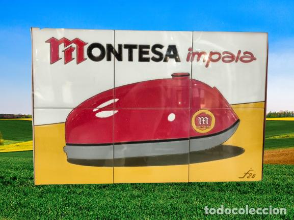 Coches y motocicletas: Cuadro Azulejos Montesa Impala Dep&oacute;sito. 45 cm x 30 cm.