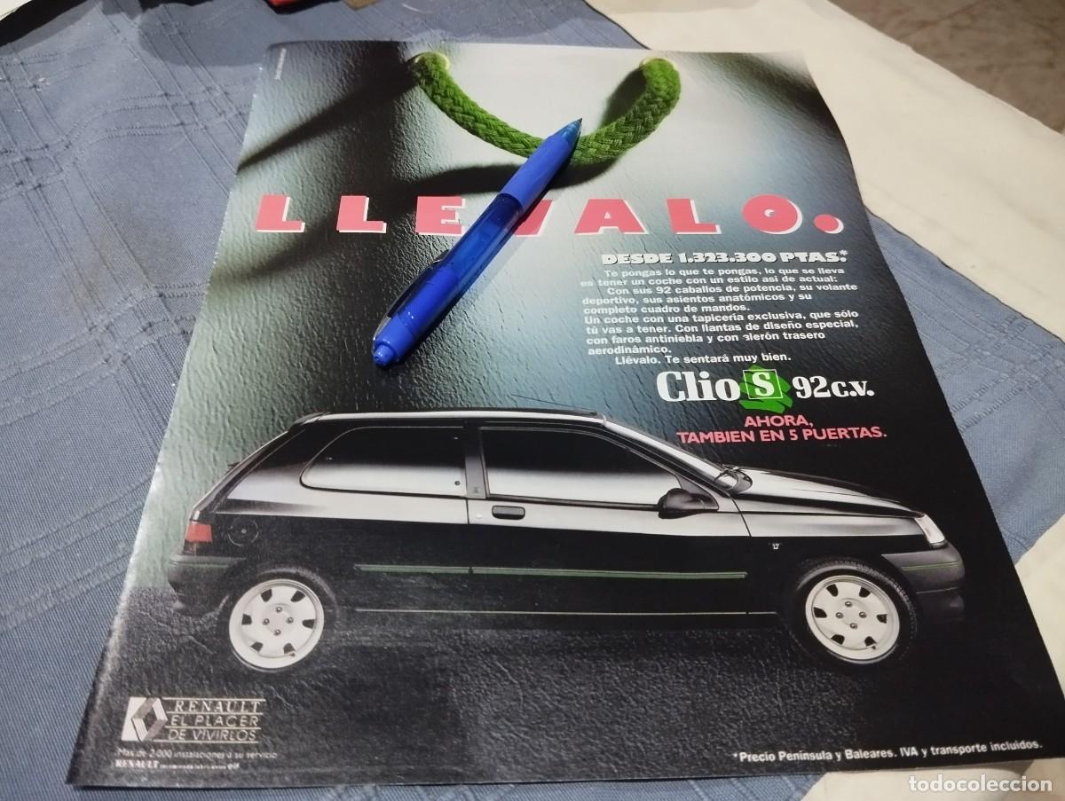 Coches y motocicletas: COCHE RENAULT CLIO S 92 C.V. ANUNCIO PUBLICIDAD REVISTA 1992 BONITO PARA ENMARCAR