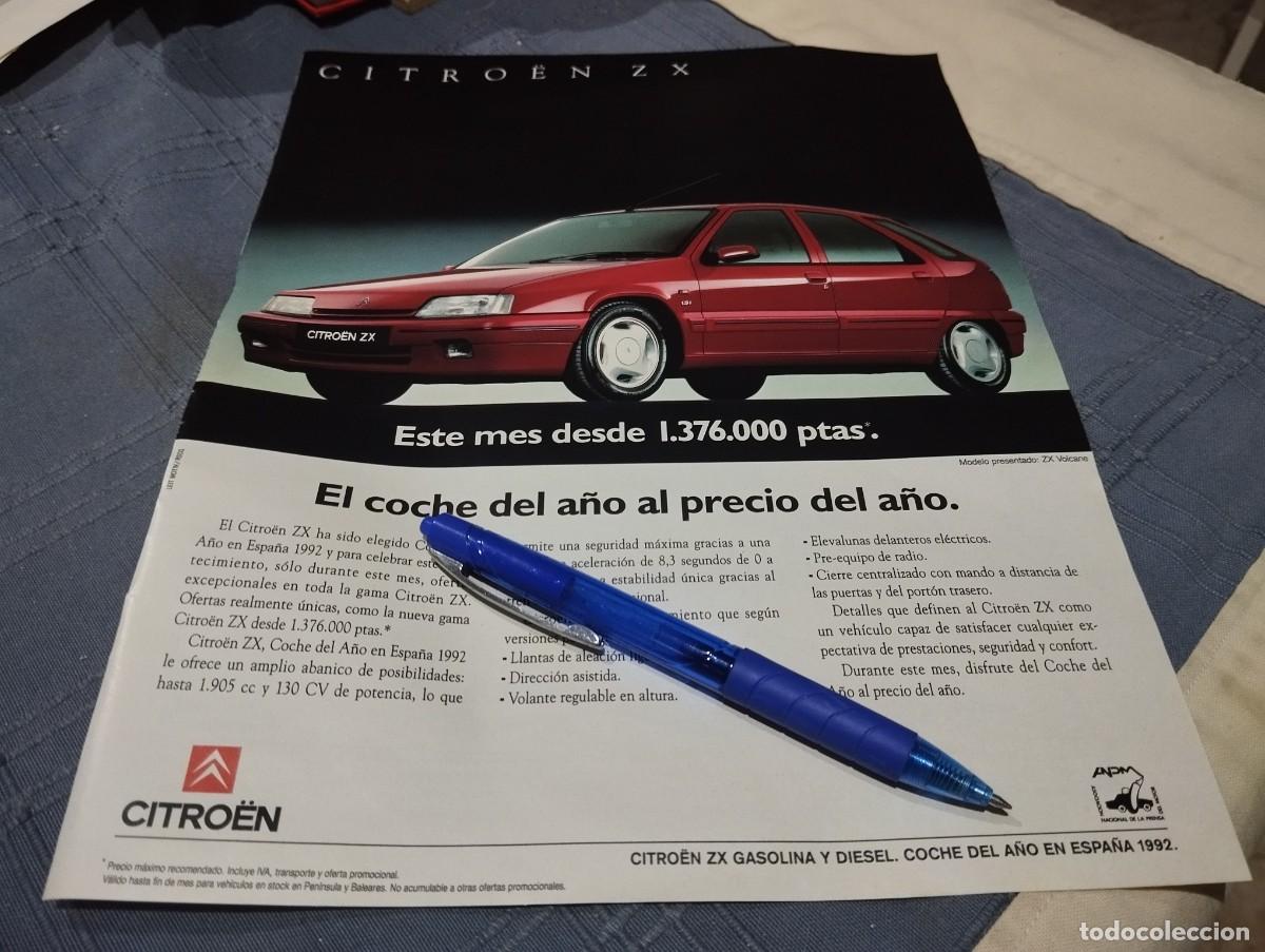 Coches y motocicletas: COCHE CITROEN ZX ANUNCIO PUBLICIDAD REVISTA 1992 BONITO PARA ENMARCAR