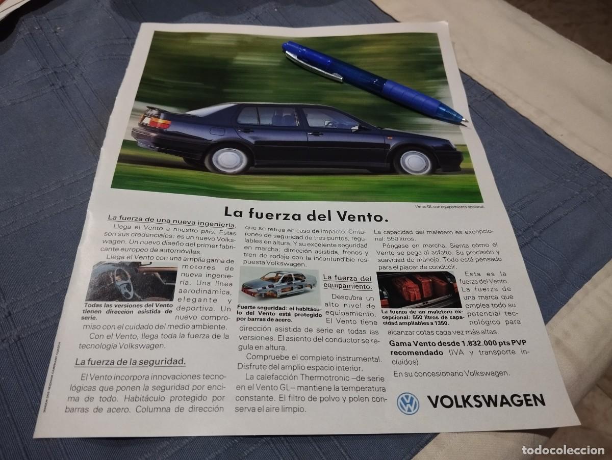 Coches y motocicletas: COCHE VOLKSWAGEN VENTO ANUNCIO PUBLICIDAD REVISTA 1992 BONITO PARA ENMARCAR