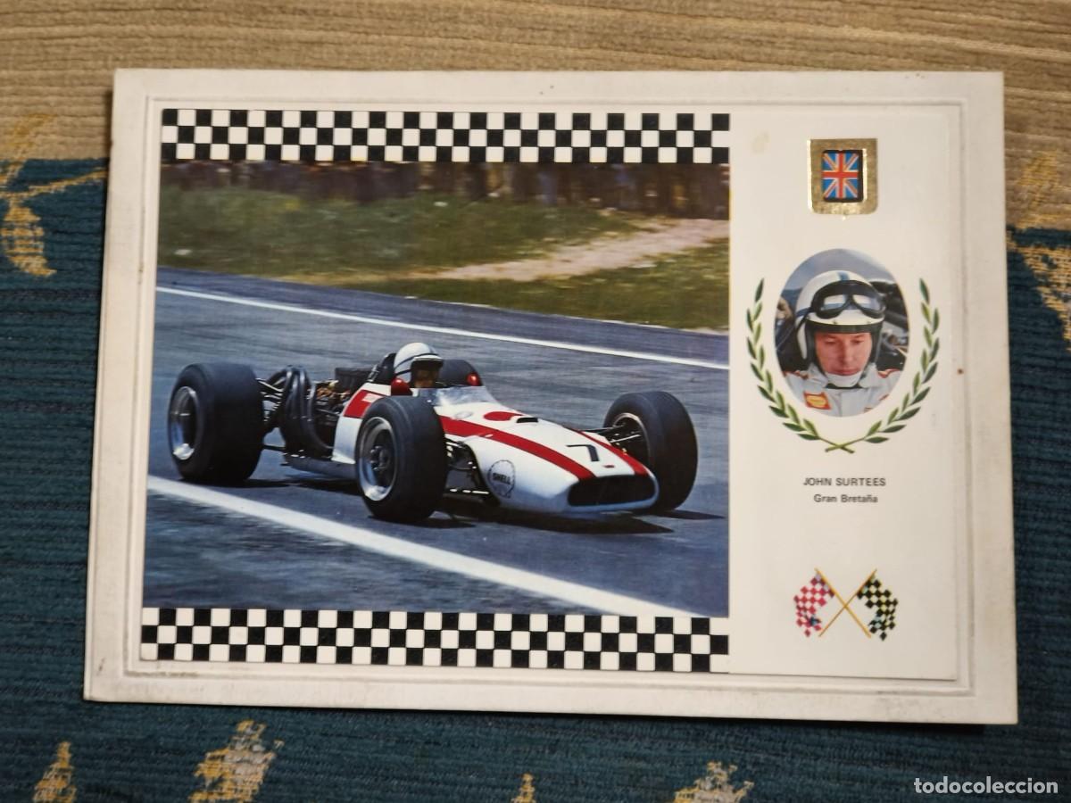 Coches y motocicletas: Postal. Tarjeta felicitaciones HISPAKART John Surtees