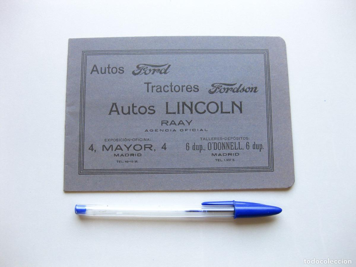 Coches y motocicletas: Cat&aacute;logo de Ford modelo T (autom&oacute;viles, camionetas y viajeras), Lincoln y tractores Fordson. A&ntilde;os 20