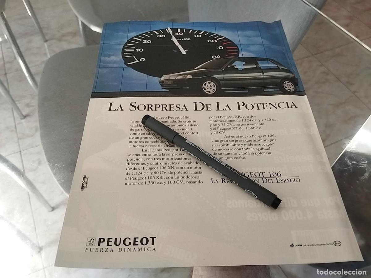 Coches y motocicletas: COCHE PEUGEOT 106 ANUNCIO PUBLICIDAD REVISTA 1991 BONITO PARA ENMARCAR