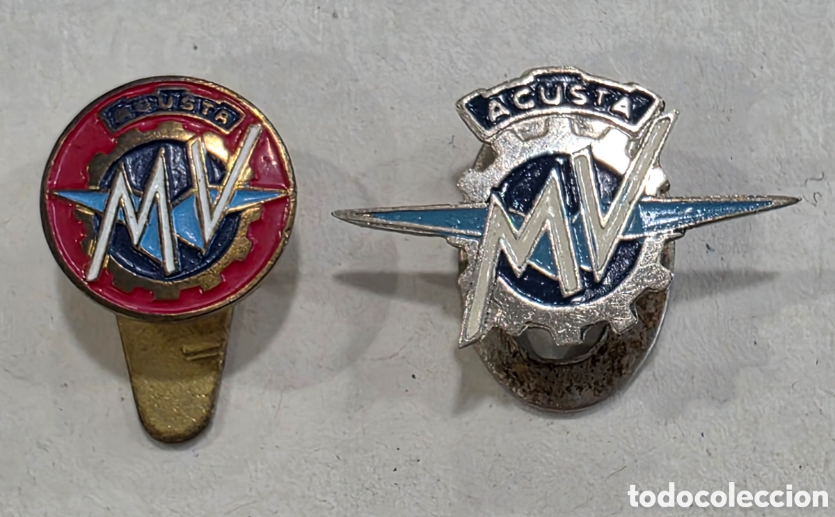 Coches y motocicletas: 2 Insignias ojal Motocicletas MW Agusta - Moda Motorista Motociclismo Moto Dos Ruedas Dise&ntilde;o Italia