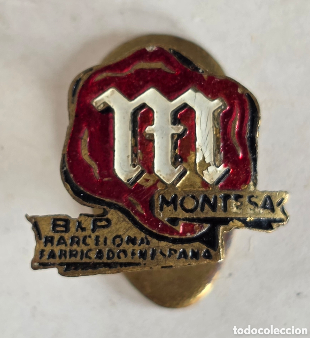 Coches y motocicletas: Insignia Montesa B & P Barcelona Fabricado en Espa&ntilde;a - Publicidad Emblema Motocicleta Motociclismo