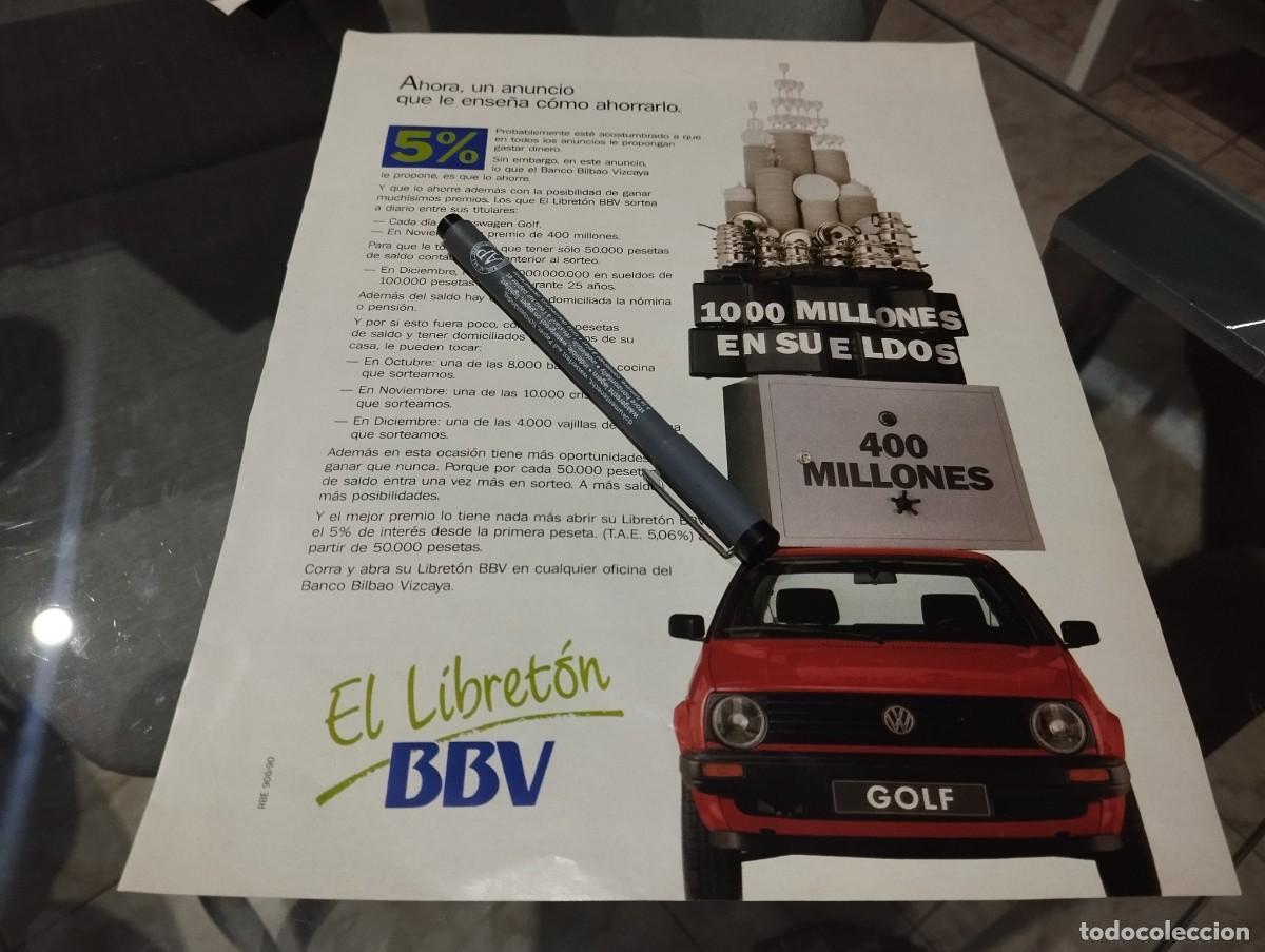 Coches y motocicletas: COCHE VOLKSWAGEN GOLF BBV ANUNCIO PUBLICIDAD REVISTA 1990 BONITO PARA ENMARCAR