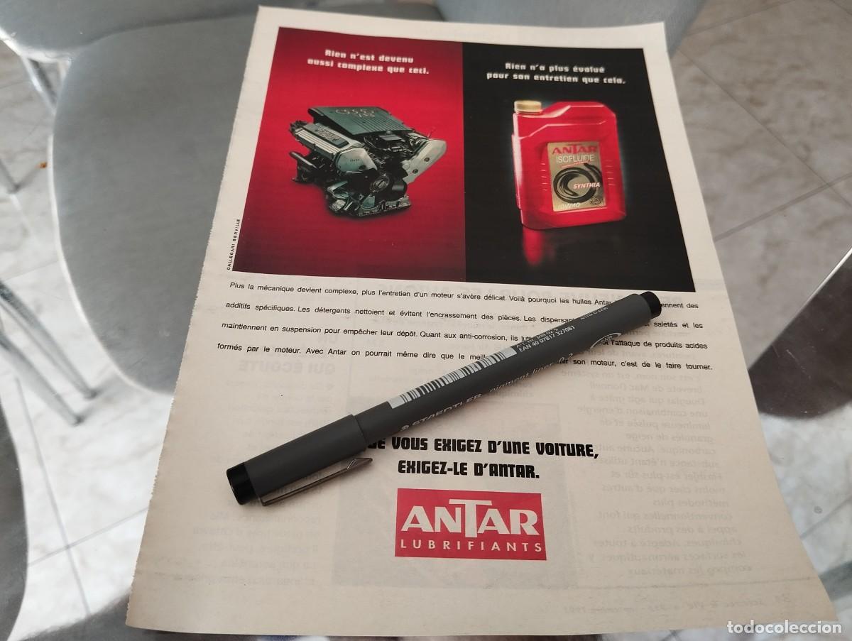 Coches y motocicletas: LUBRICANTES ANTAR ANUNCIO PUBLICIDAD REVISTA FRANCESA 1995 BINITO PARA ENMARCAR
