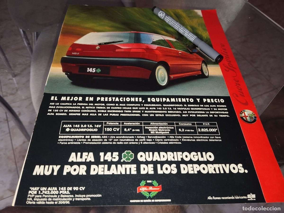 Coches y motocicletas: COCHE ALFA ROMEO 145 QUADRIFOGLIO ANUNCIO PUBLICIDAD REVISTA 1996