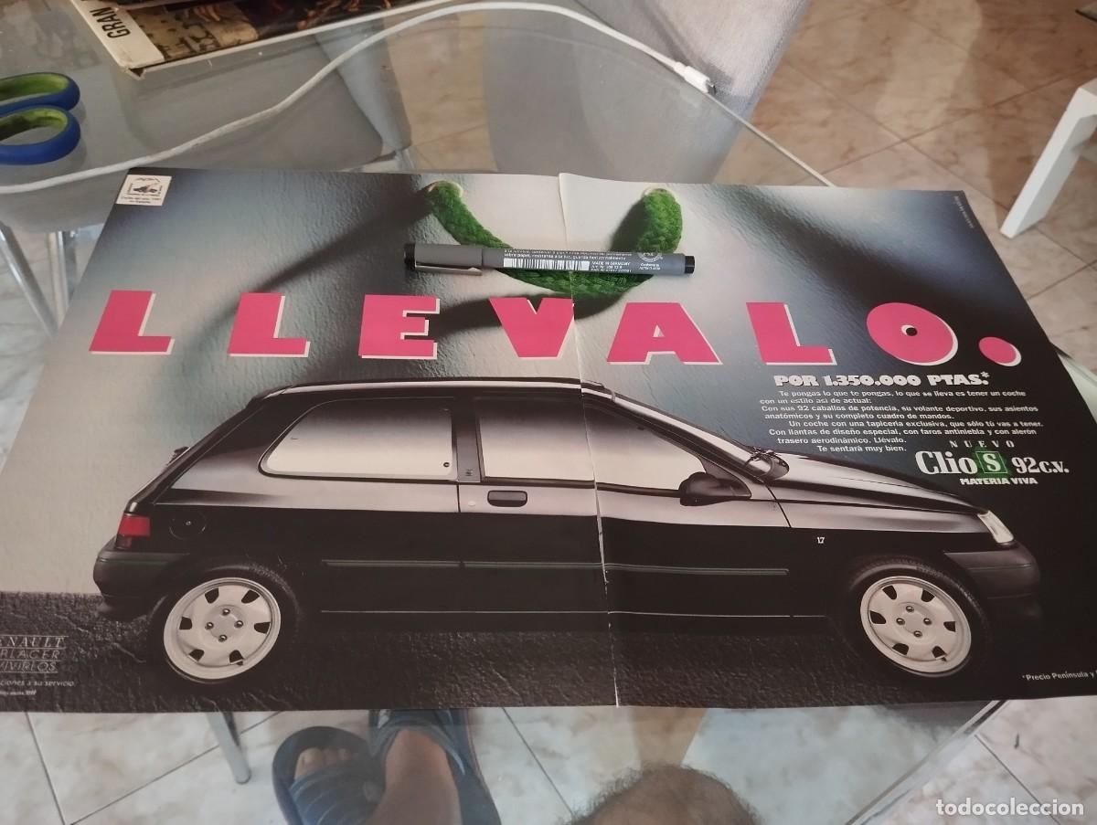 Coches y motocicletas: COCHE RENAULT CLIO S 92 C.V. REVERSO ORDENADOR OLIVETTI ANUNCIO PUBLICIDAD REVISTA 1991