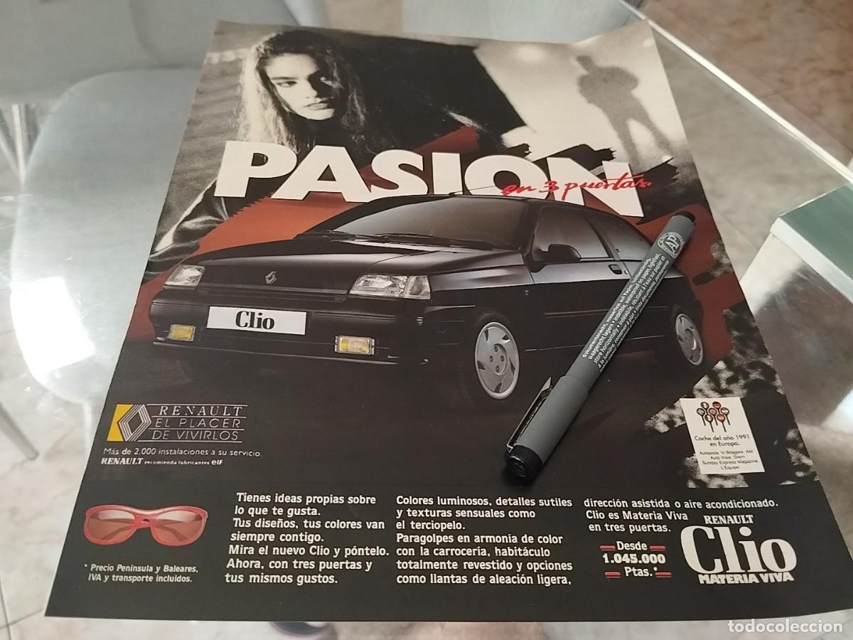 Coches y motocicletas: COCHE RENAULT CLIO PASION 3 PUERTAS ANUNCIO PUBLICIDAD REVISTA 1991 BONITO PARA ENMARCAR