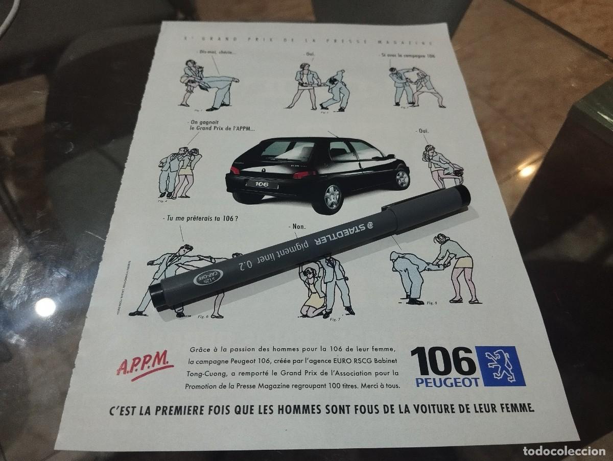 Coches y motocicletas: COCHE PEUGEOT 106 REVERSO CONCIERTO TOTO ANUNCIO PUBLICIDAD REVISTA FRANCESA 1995