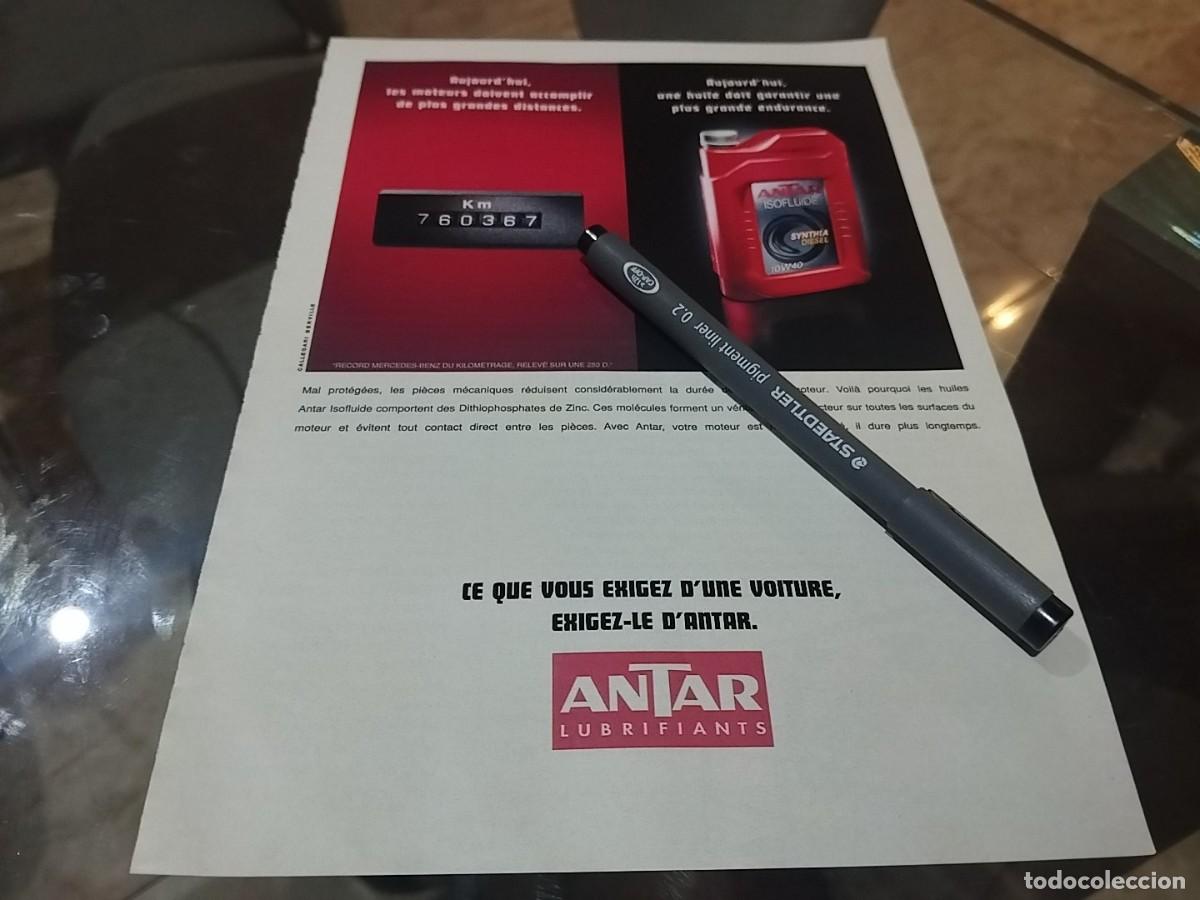 Coches y motocicletas: LUBRICANTE ANTAR ANUNCIO PUBLICIDAD REVISTA FRANCESA 1995 BONITO PAR&Aacute; ENMARCAR