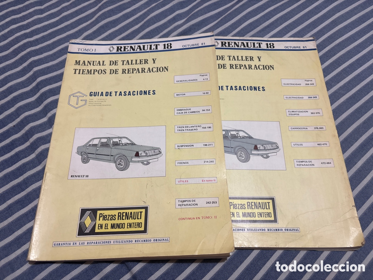 Coches y motocicletas: DOS CAT&Aacute;LOGOS COCHE RENAULT 18 MANUAL DE TALLER - OCTUBRE 81