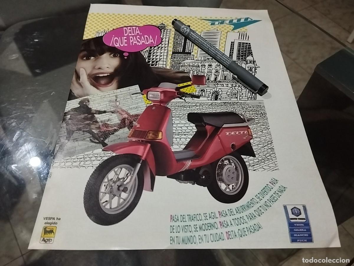 Coches y motocicletas: MOTO VESPA PIAGGIO DELTA ANUNCIO PUBLICIDAD REVISTA 1990 BONITO PARA ENMARCAR