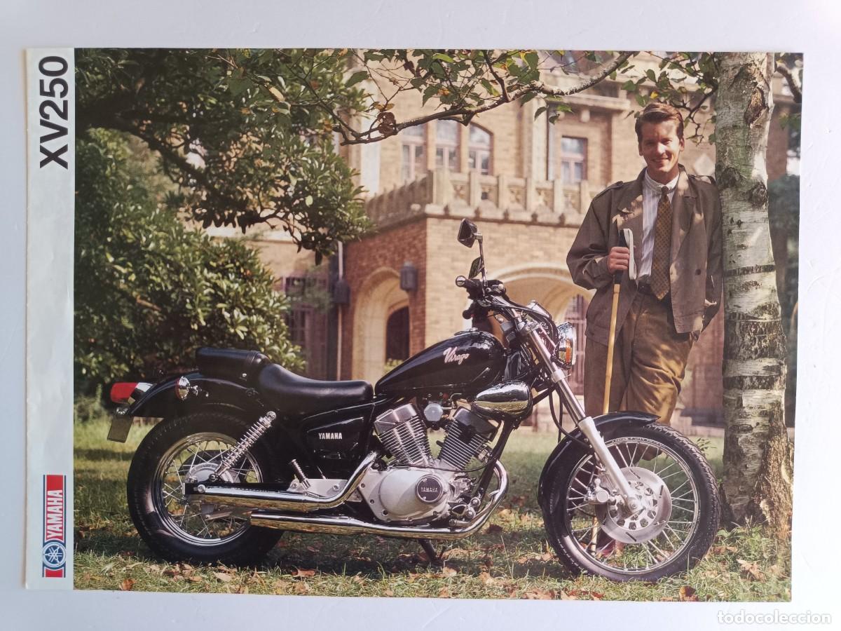 Coches y motocicletas: FOLLETO DIPTICO PUBLICIDAD MOTO YAMAHA XV 250 VIRAGO CRUISER CLASSIC - MEDIDAS 29,5 x 21