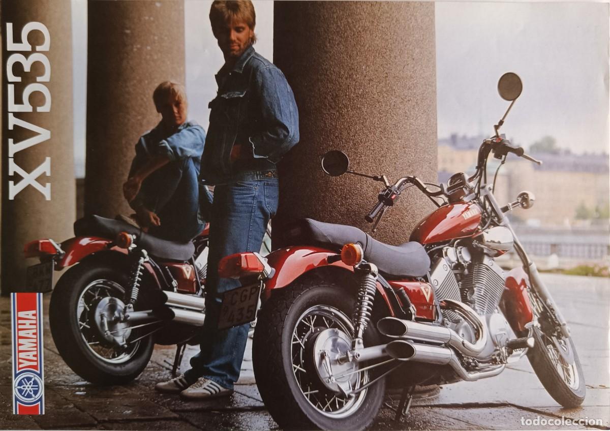 Coches y motocicletas: FOLLETO DIPTICO PUBLICIDAD MOTO YAMAHA XV 535 VIRAGO - MEDIDAS 29,5 x 21