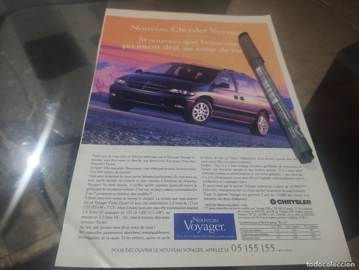 Coches y motocicletas: CHRYSLER VOYAGER ANUNCIO PUBLICIDAD REVISTA FRANCESA 1996 BONITO PARA ENMARCAR
