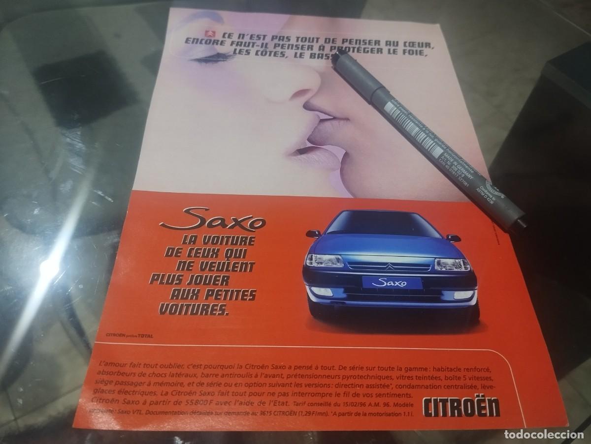 Coches y motocicletas: COCHE CITROEN SAXO ANUNCIO PUBLICIDAD REVISTA FRANCESA 1996 BONITO PARA ENMARCAR