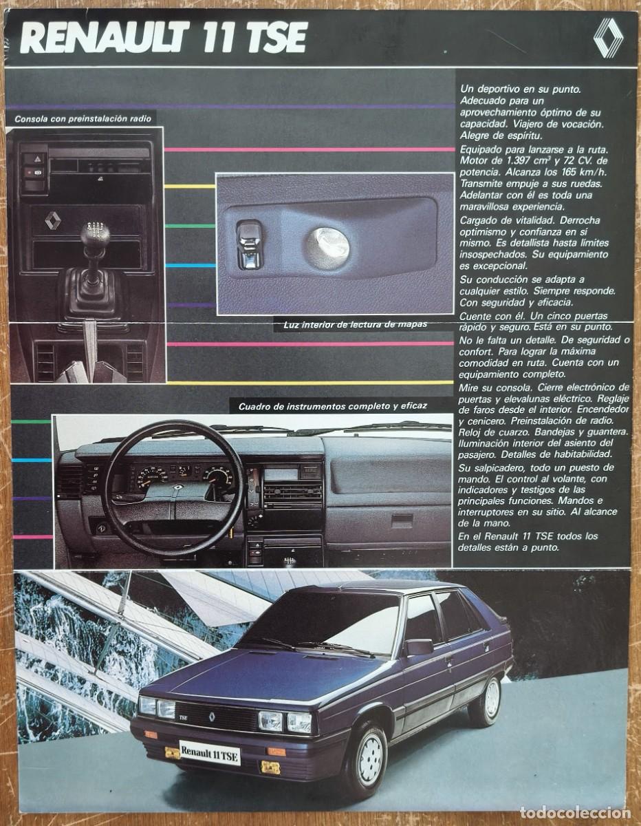 Coches y motocicletas: Cat&aacute;logo Ficha t&eacute;cnica Renault 11 TSE. 1985. En espa&ntilde;ol *