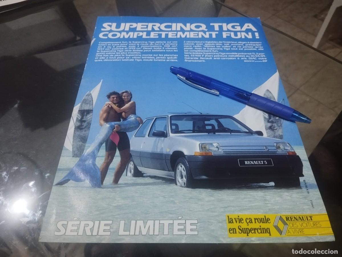Coches y motocicletas: COCHE RENAULT SUPERCINCO SUPER CINCO TIGA ANUNCIO PUBLICIDAD CLIPPING REVISTA FRANCESA 1989