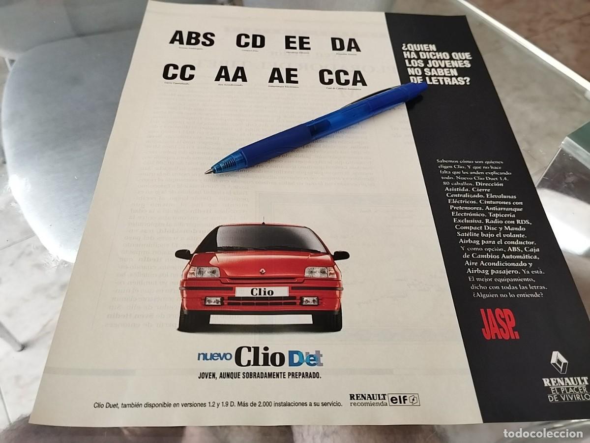 Coches y motocicletas: COCHE RENAULT CLIO DET CLIPPING ANUNCIO PUBLICIDAD REVISTA 1995 BONITO PARA ENMARCAR