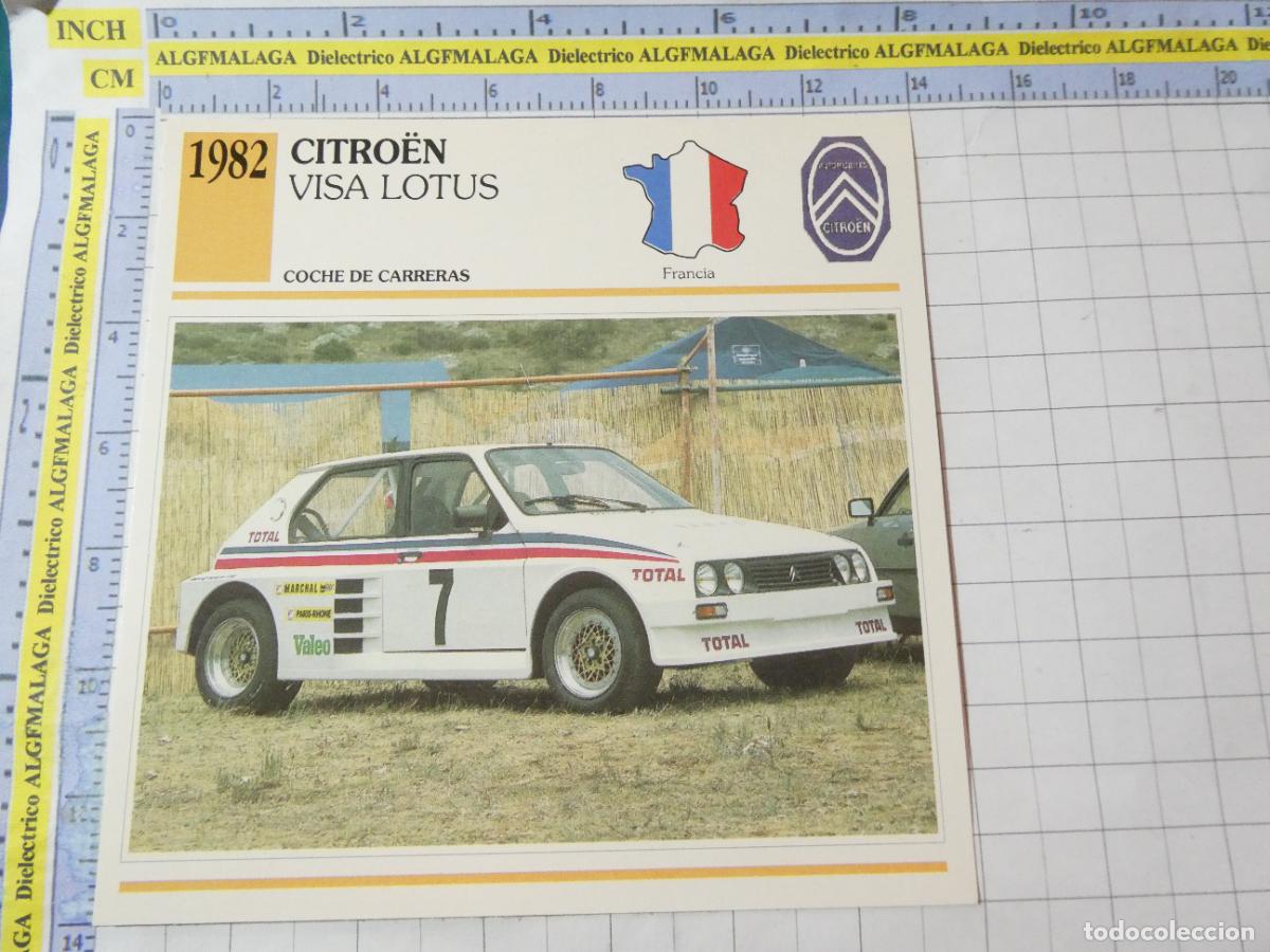 Coches y motocicletas: TARJETA FICHA T&Eacute;CNICA COCHES DE COLECCI&Oacute;N. FRANCIA 1982 CITRO&Euml;N VISA LOTUS. PLANETA AGOSTINI. 947