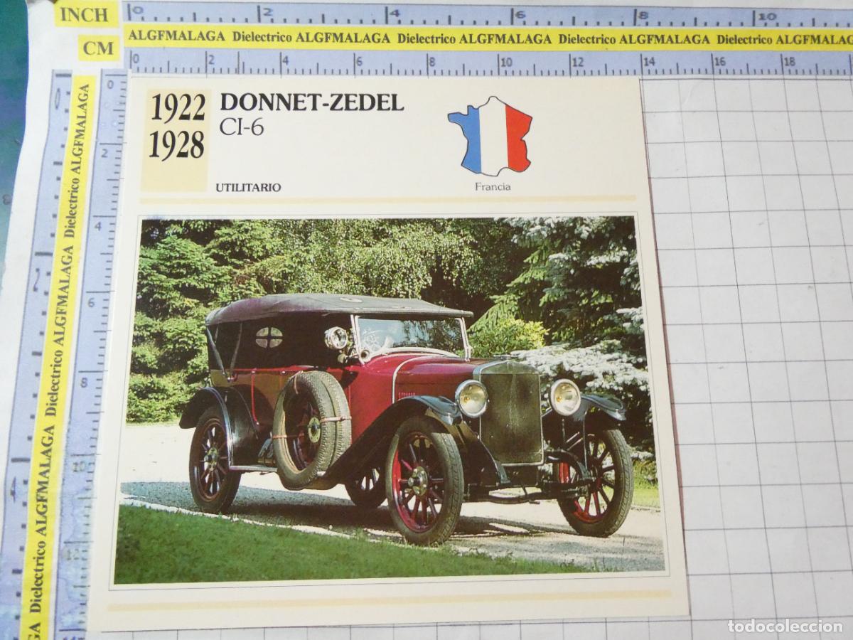 Coches y motocicletas: TARJETA FICHA T&Eacute;CNICA COCHES DE COLECCI&Oacute;N. FRANCIA 1922 DONNET ZEDEL CI-6. PLANETA AGOSTINI. 950